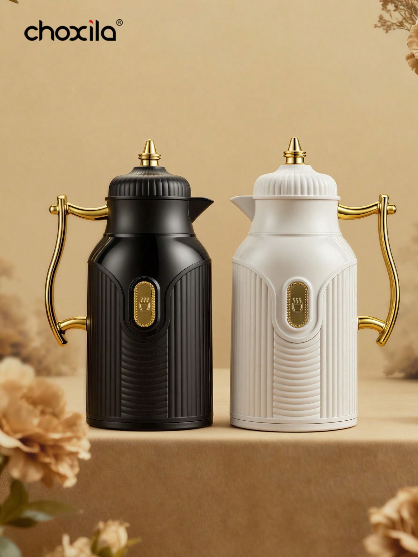 Coffee Y Tea - 1pc Large-capacity insulated kettle, gold-plated style