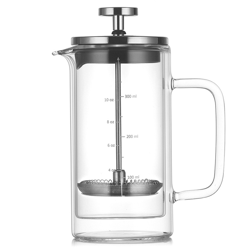French Press Glass - Double Layer High Borosilicate Glass Press