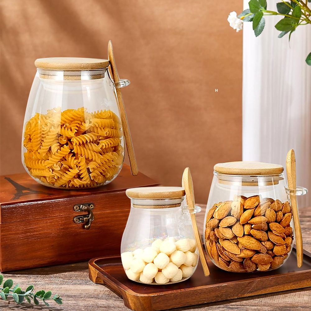 34oz sealed glass jar with spo - Coffee Tea Sugar Canister Set 评论和价格