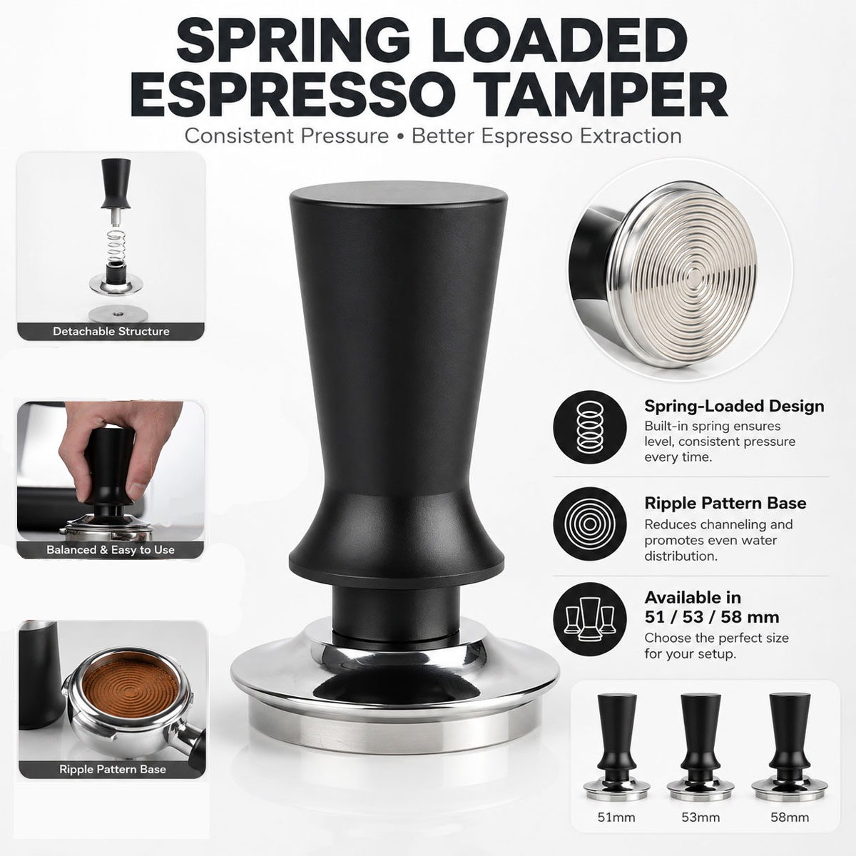 1pcs 51/53/58 mm Coffee Tamper - Coffee Tamper Leveler 评论和价格