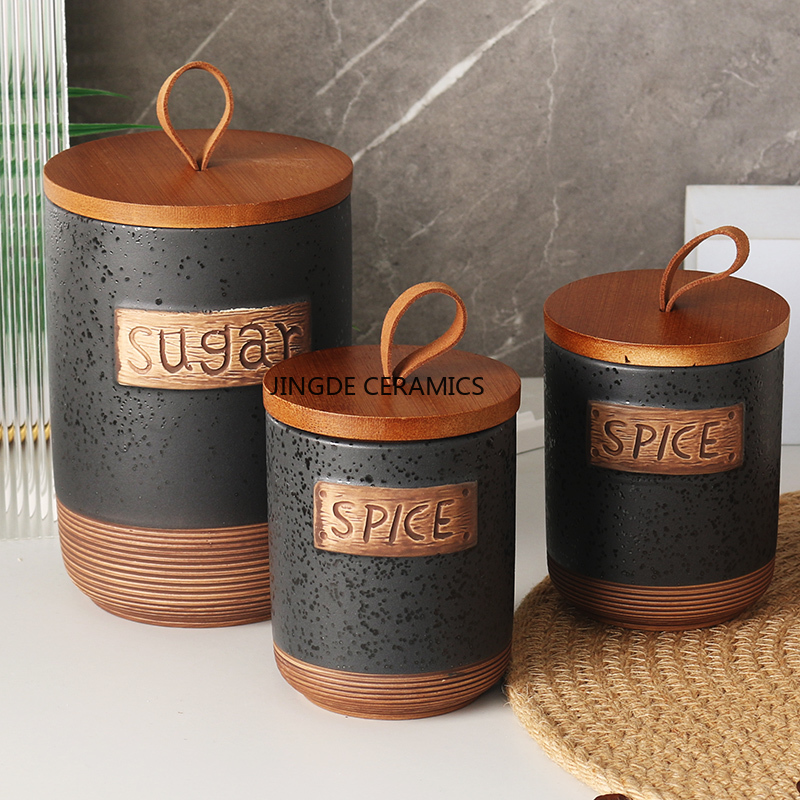 1pc Ceramic sealed jar Coffee  - Coffee Tea Sugar Canister Set 评论和价格