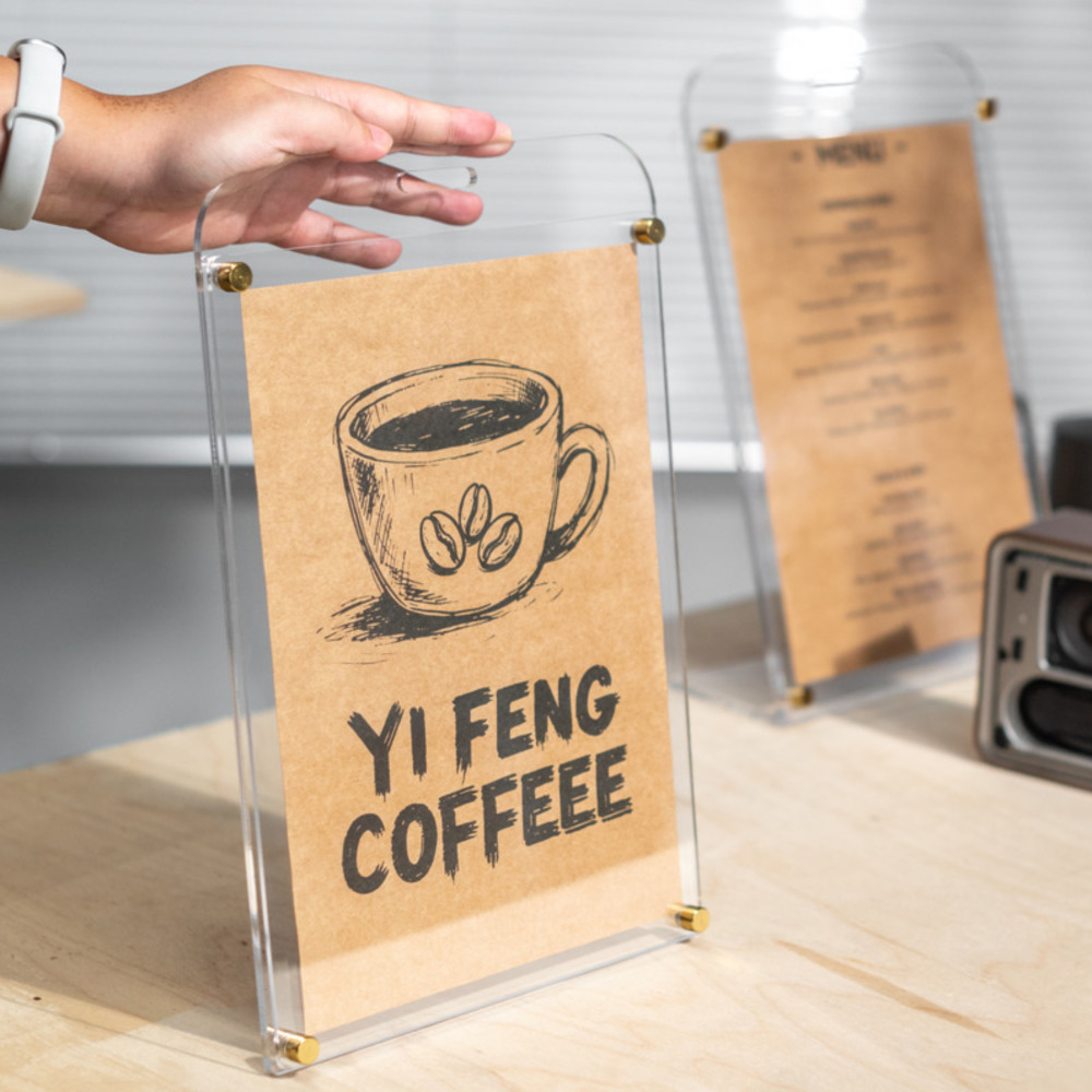 1PCS A4 Display Stand Transpar - Coffee Tea Menu 评论和价格