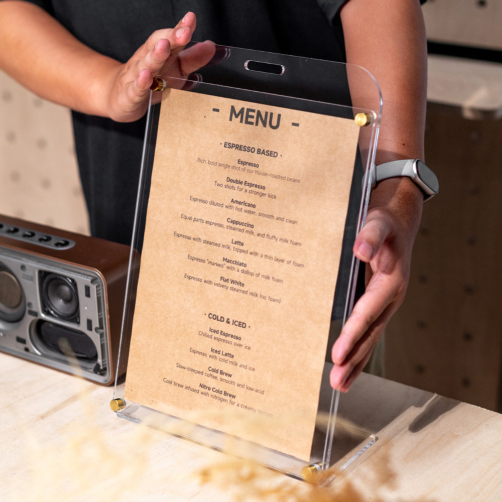 1PCS A4 Display Stand Transpar - Coffee Tea Menu 评论和价格