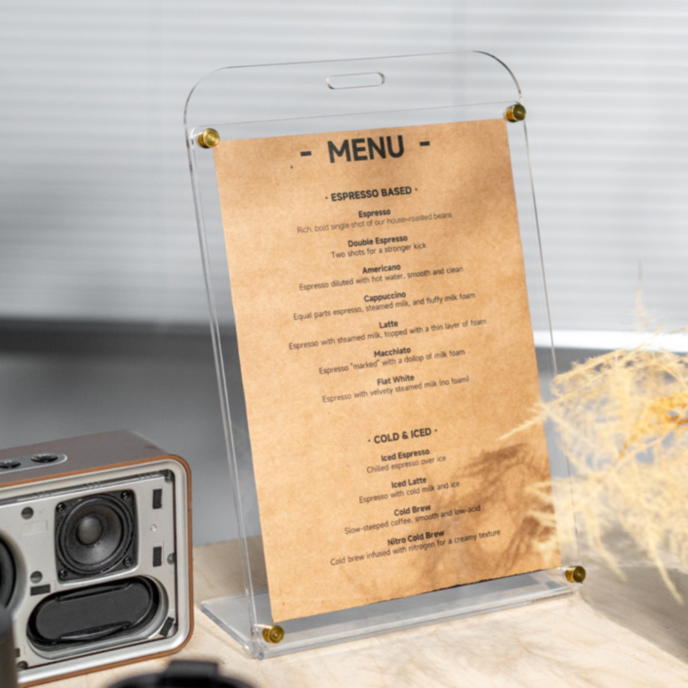 1PCS A4 Display Stand Transpar - Coffee Tea Menu 评论和价格