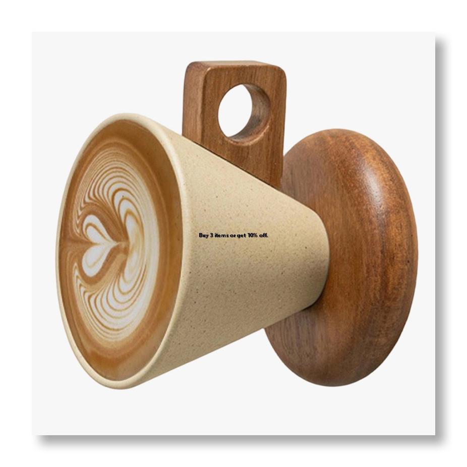 Ceramic Coffee Cup& Wood Base  - Coffee & Tea - Pastry Góc Xanh 评论和价格