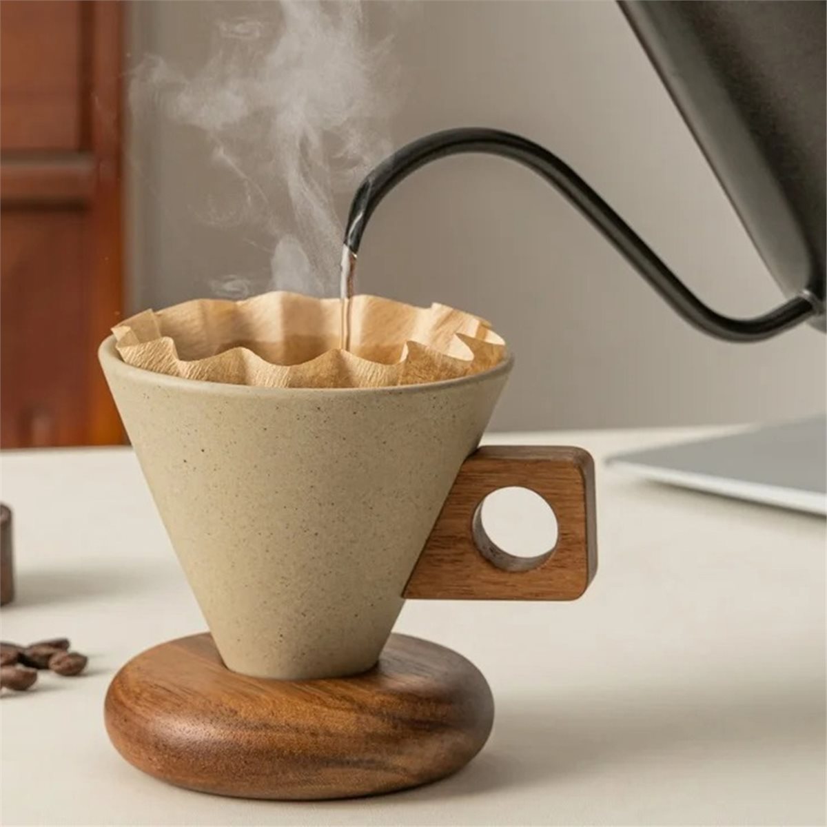 Ceramic Coffee Cup& Wood Base  - Coffee & Tea - Pastry Góc Xanh 评论和价格