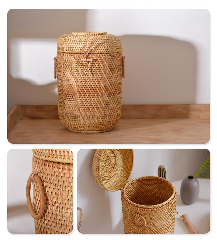 Handwoven Rattan Tea Storage B - Coffee Tea And Sugar Canisters 评论和价格