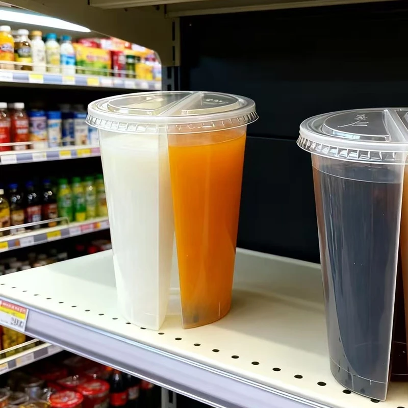 2-in-1 Disposable Plastic Cups - Coffee Tea Boba 评论和价格