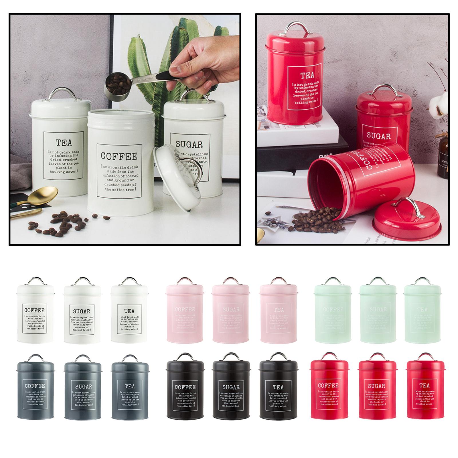 3pcs 1200ml Airtight Kitchen C - Coffee Tea Sugar Canister Set 评论和价格