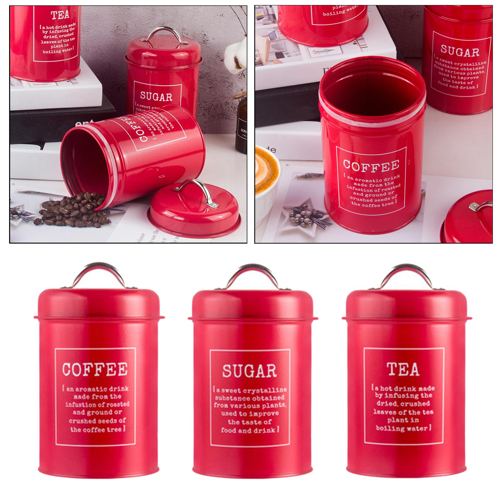 3pcs 1200ml Airtight Kitchen C - Coffee Tea Sugar Canister Set 评论和价格