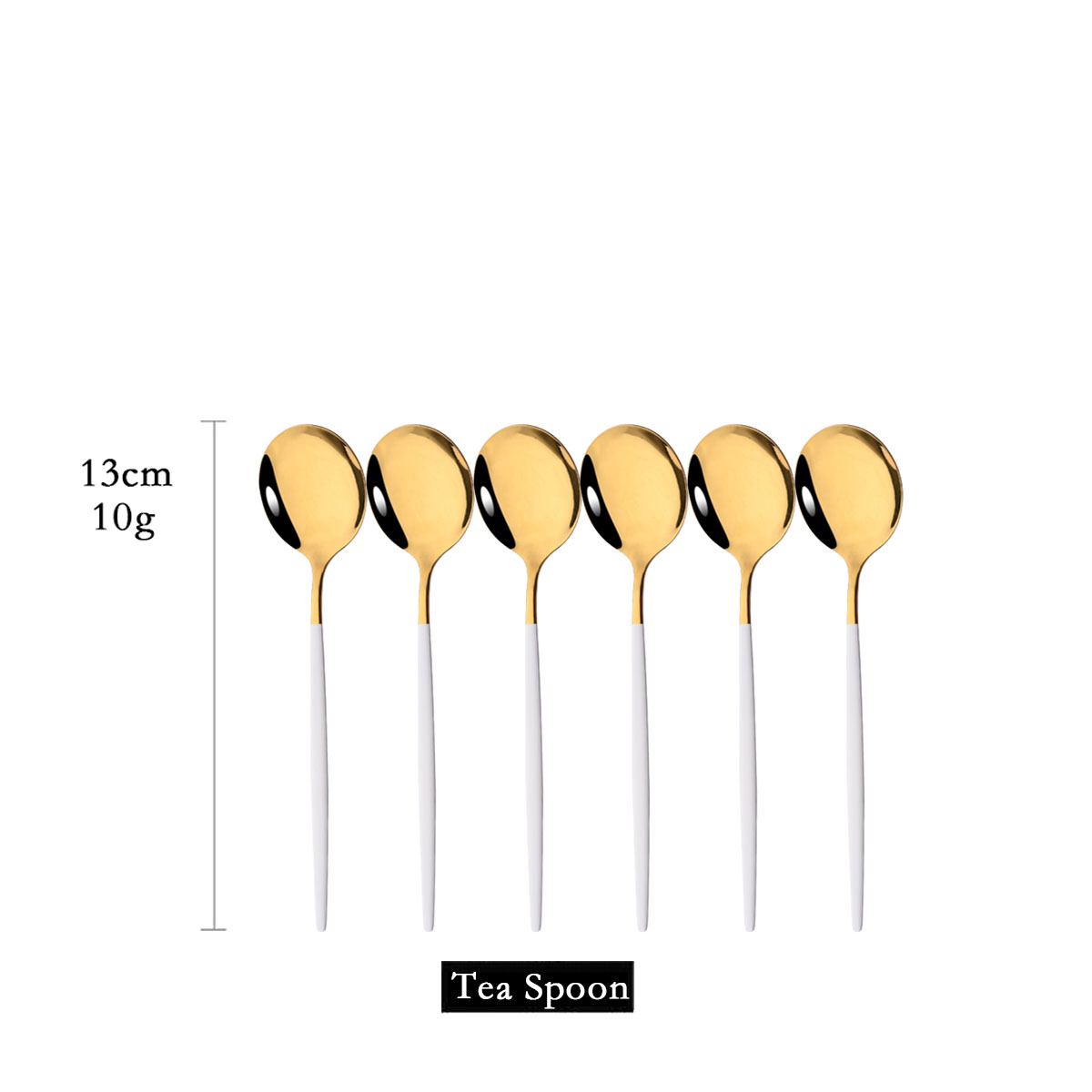 6Pcs Mirror White Gold Tea Spo - Coffee Tea Sugar Canister Set 评论和价格