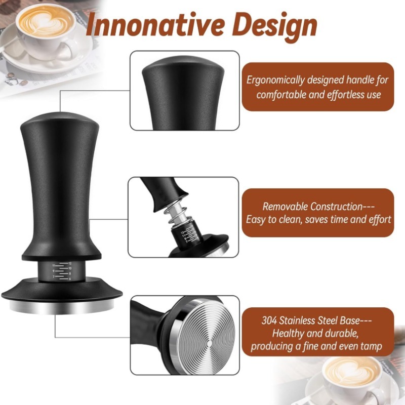 51/ 53/58mm Black Coffee Hand  - Coffee Tamper Leveler 评论和价格