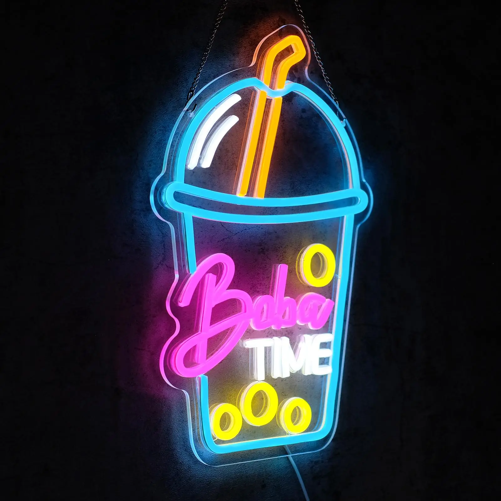 Boba Time Neon Sign for Wall D - Coffee Tea Boba 评论和价格