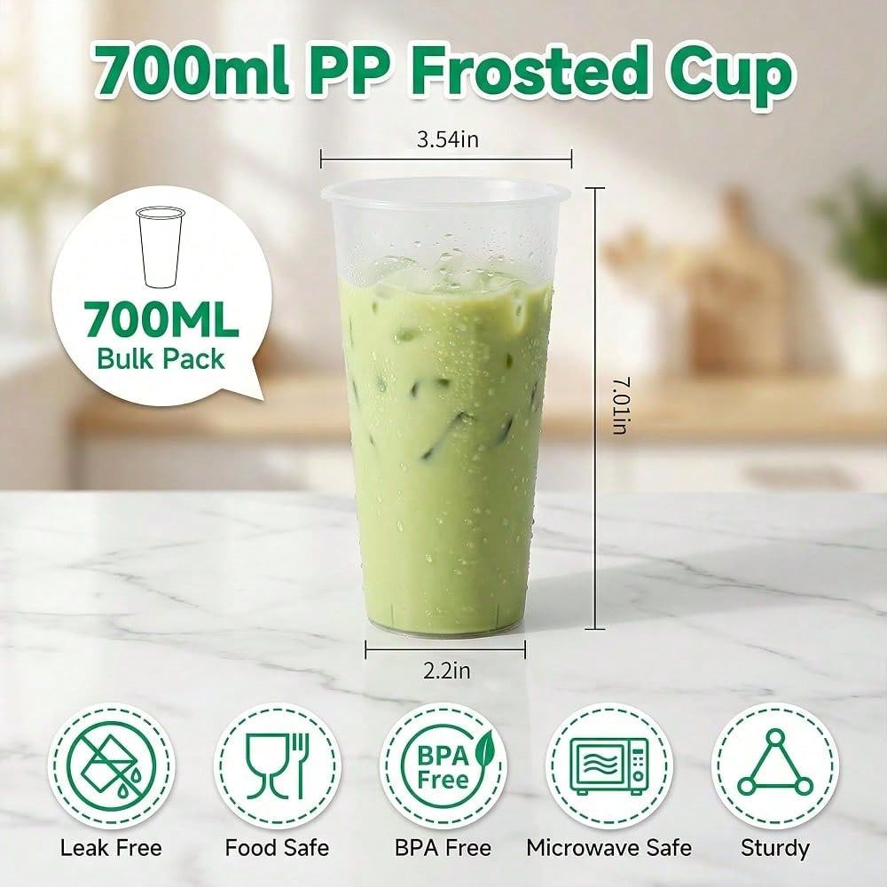 Frosted Hard Plastic Boba Tea  - Coffee Tea Boba 评论和价格