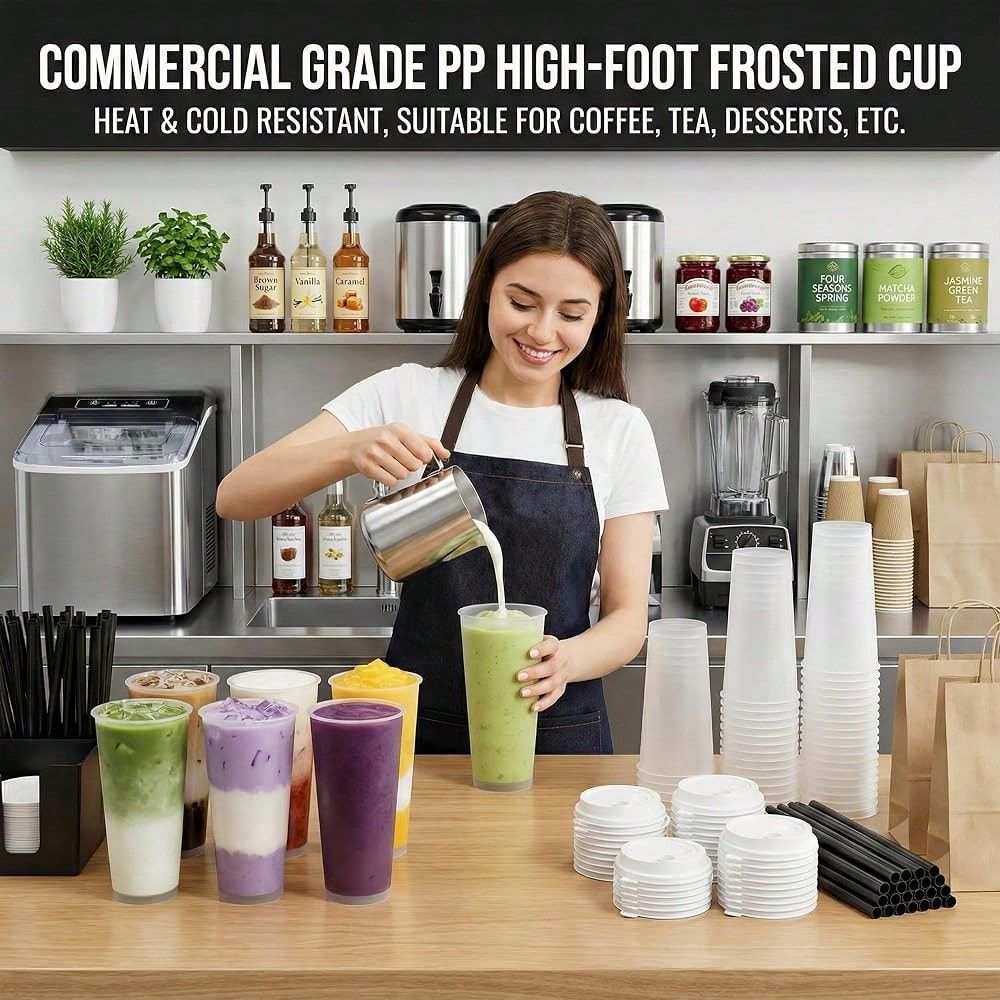 Frosted Hard Plastic Boba Tea  - Coffee Tea Boba 评论和价格