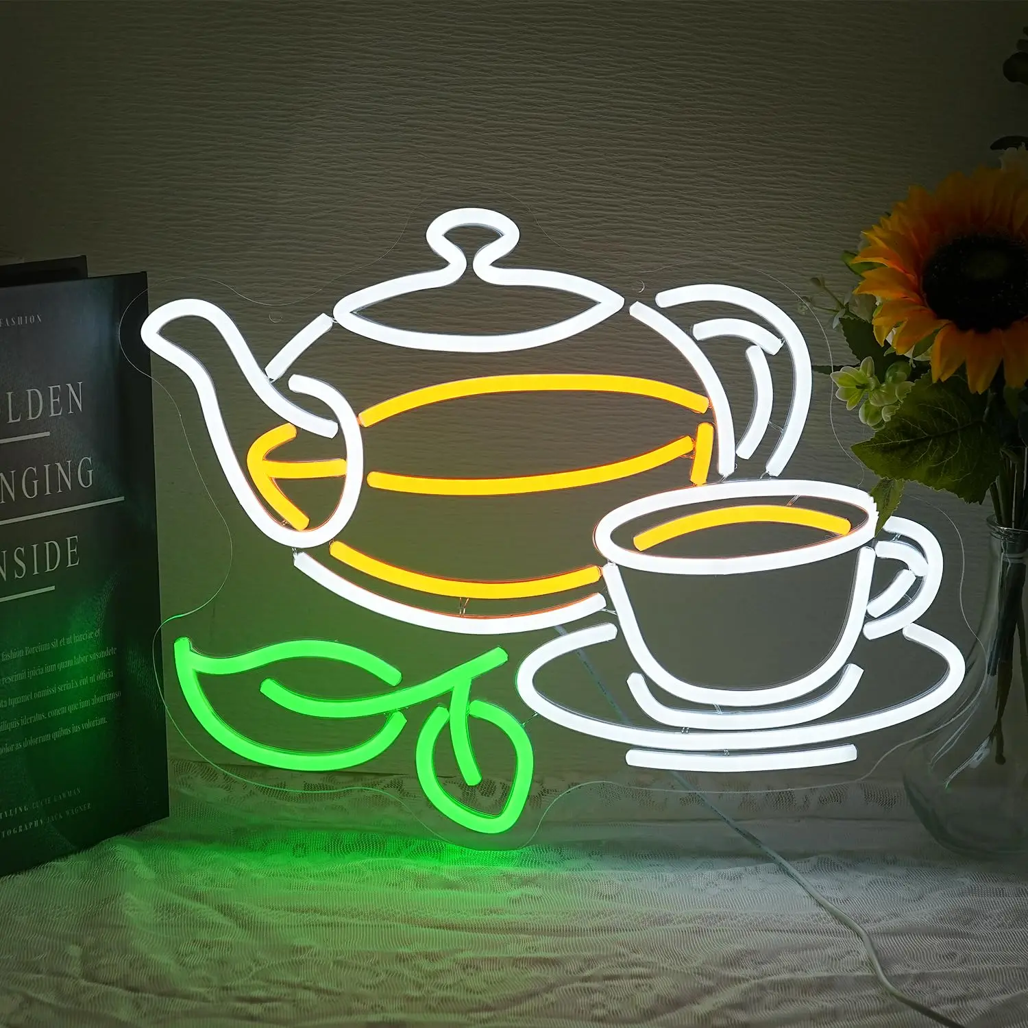 Tea Neon Sign Tea Pot Light Dr - Coffee Tea Plantation 评论和价格