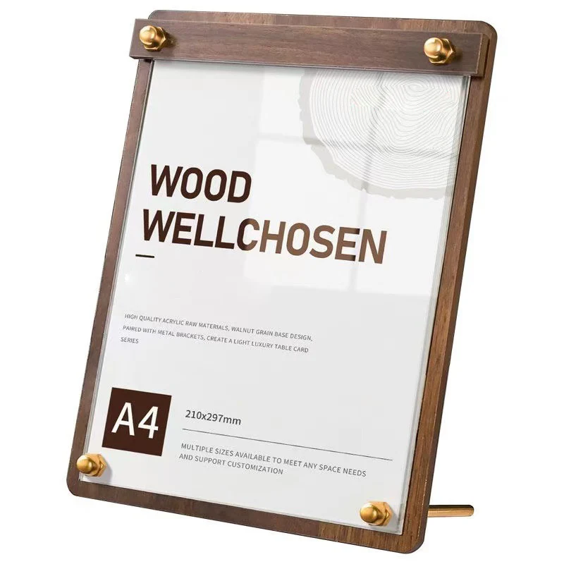 Custom A4 A5 Wood‑Grain Acryli - Coffee Tea Menu 评论和价格