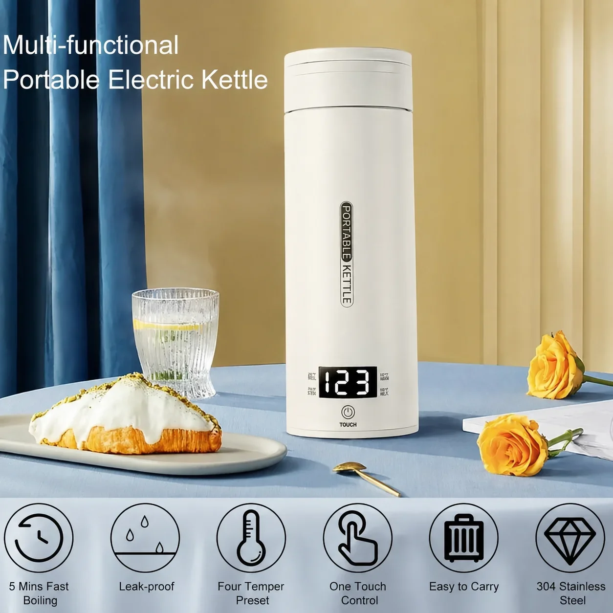 450ML Electric Kettles Portabl - Coffee Tea Menu 评论和价格
