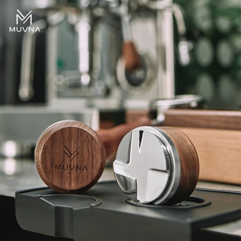 MUVNA Walnut Coffee Distributo - Coffee Tamper Leveler 评论和价格