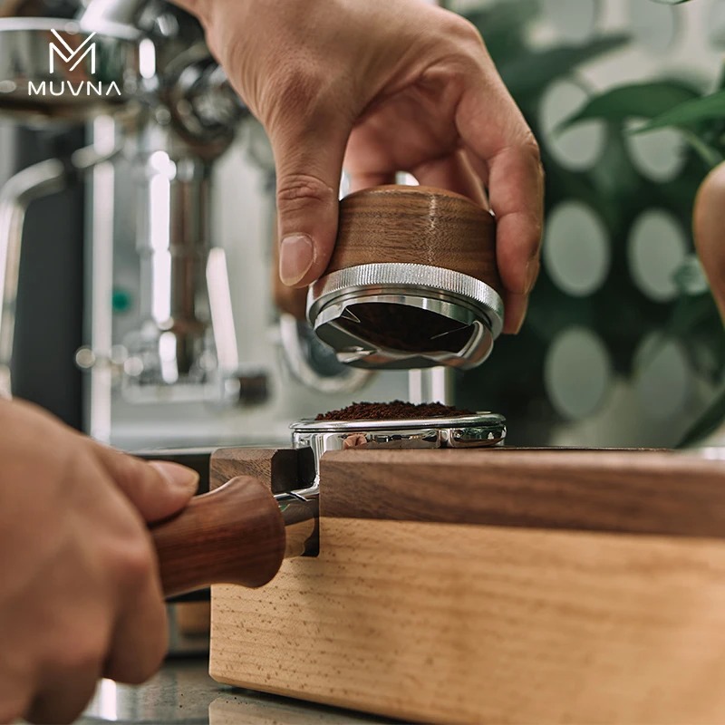 MUVNA Walnut Coffee Distributo - Coffee Tamper Leveler 评论和价格