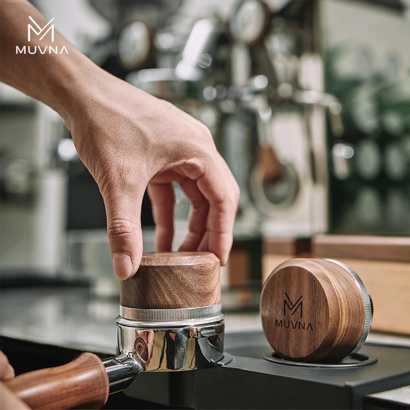 MUVNA Walnut Coffee Distributo - Coffee Tamper Leveler 评论和价格