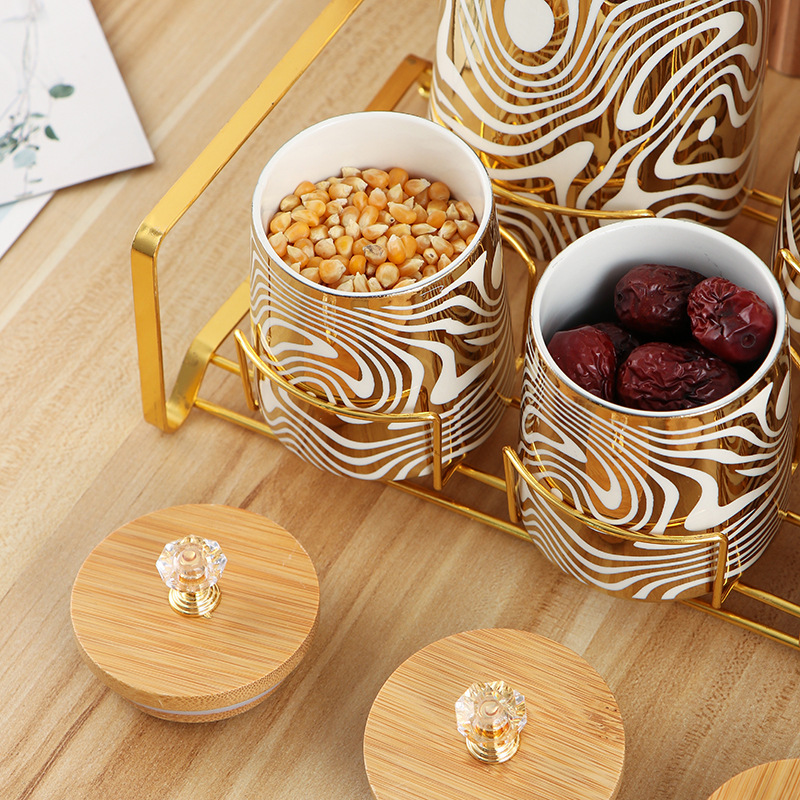 Set of 7 Color Glazed Ceramic  - Coffee Tea Sugar Canister Set 评论和价格