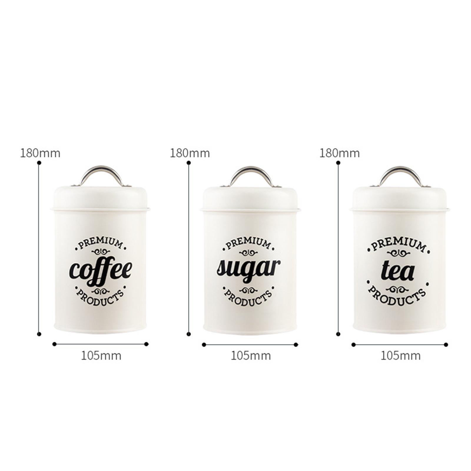 Metal Kitchen Canister Set Cof - Coffee Tea Sugar Canister Set 评论和价格