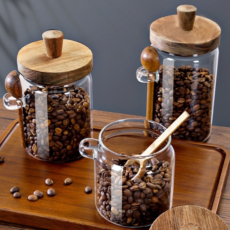 THIVN-Glass Jar Coffee Tea Sug - Coffee Tea Sugar Canister Set 评论和价格